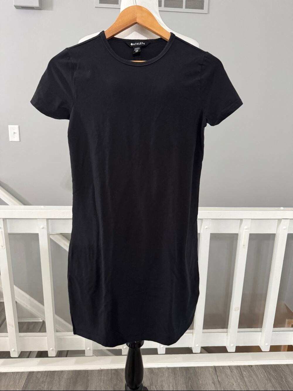 Athleta Black Essential Tee Dress Size XXS Soft Lightweight T-shirt Dress